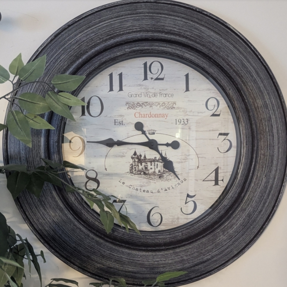 Huge  29 to 30 inch round Grand Vin De France Chardonnay 1933 wall clock
